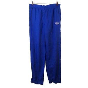 VTG 90s Windbreaker Track Pants Trefoil Logo Diamond Royal Blue Athleisure Gym